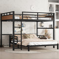 Bellemave Queen Over Queen Bunk Bed with Headboard and Full Length Guardrail, Separable Bunk Bed Queen Size, Heavy Duty Bunk Beds Can Turns Into Loft Bed and Platform Bed, Walnut
