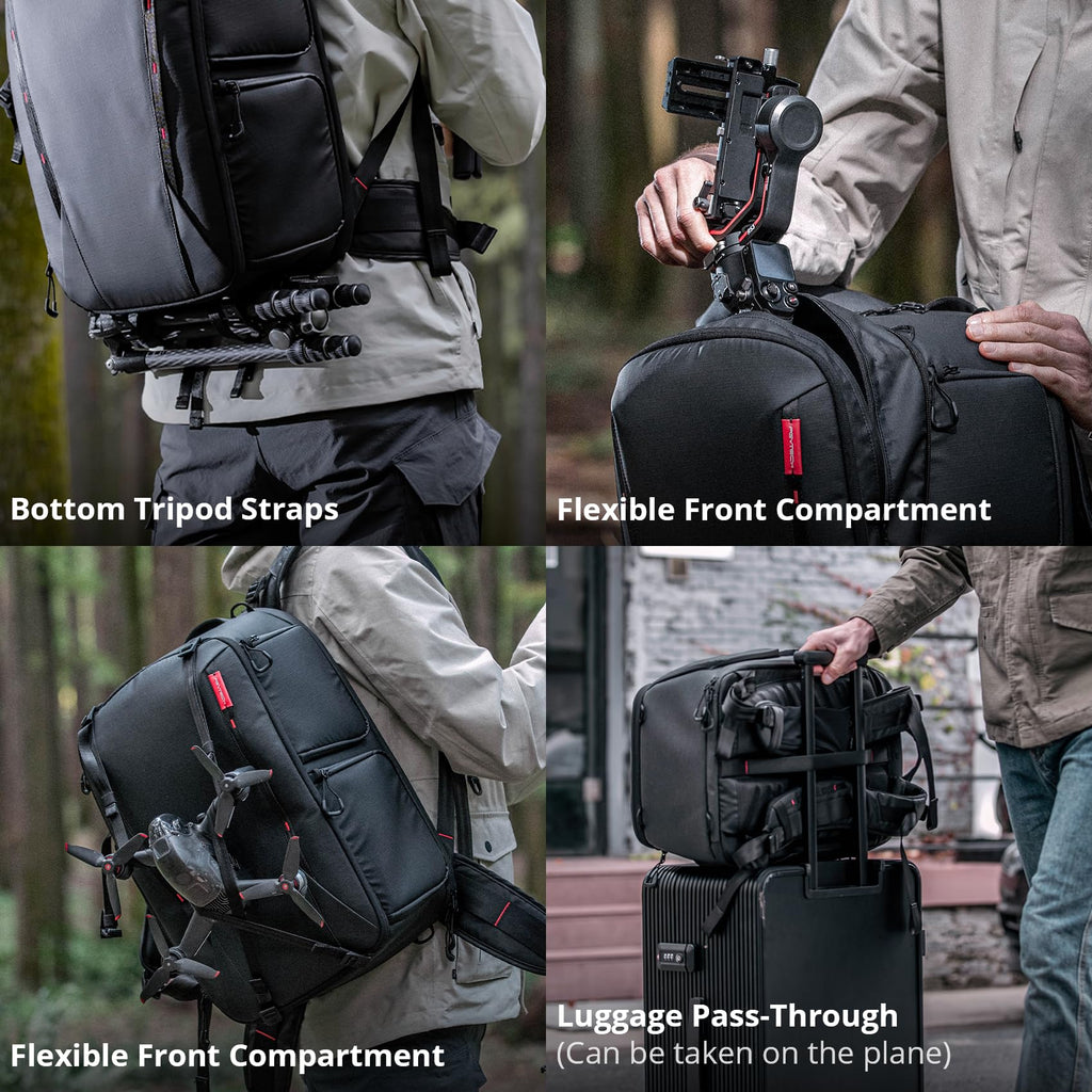 PGYTECH OneMo 2 25L-33L Camera Backpack with Shoulder Bag for 16“ Laptop for Photographers, Waterproof DSLR Backpack for Canon/Nikon/Sony, Drone Back for DJI Mini 3 Pro/Mavic 3/ FPV(Olivine Camo)
