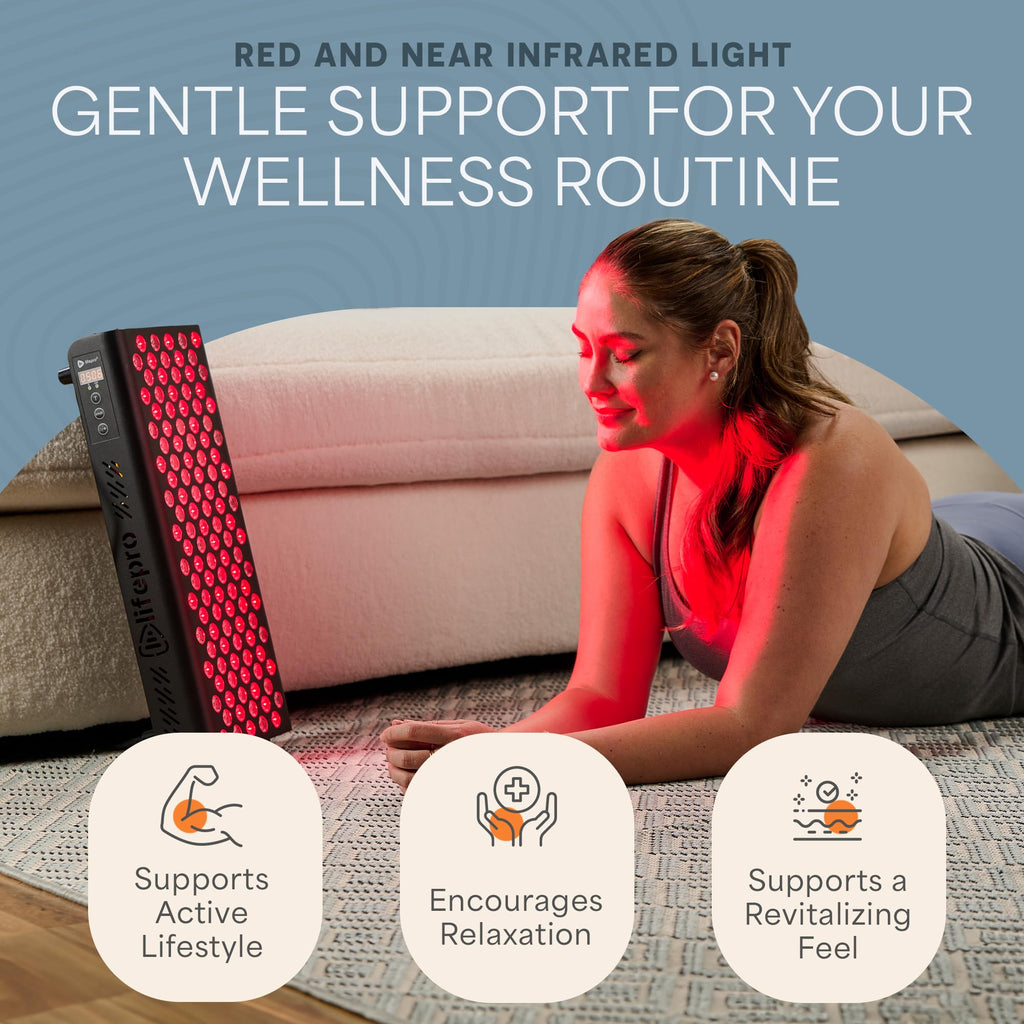 LifePro Red Light Therapy for Body Panel - 90 & 120 Dual Chip LEDs - 660nm & 850nm Near Infrared Full Body Red Light Therapy Panel - for Daily Wellness & Comfort -Includes Hanging Kit and Eyewear