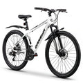 QARSWA 26 Inch Mountain Bike, Lightweight Aluminum Frame MTB with 21-Speed Trigger Shifter & Dual Disc Brakes, Comfort Foam Seat Adult Bicycle for Men and Women, Trail & Outdoor Riding, White