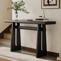 Christopher Knight Home Hirai Narrow Console Table with Geometric Silhouette, Entryway Table with Premium Wood Veneer Finish, MDF Wood Design Display Table for Home Decoration, Living Room, Black