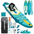 【11'×34"】 Extra Long/Extra Wide Premium Inflatable Stand Up Paddle Board (SUP) – Portable & Lightweight for Yoga, Surfing | Complete Kit with Paddle, Pump, Bag | Durable Design (Light Blue)