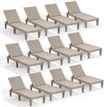 Nestl Sun Tanning Chair - Sand Beige Chaise Lounge Chair Outdoor, Lightweight Pool Lounge Chairs Set of 12, Adjustable 5-Position Reclining Lawn Chair, Waterproof Beach Outdoor Lounge Chairs