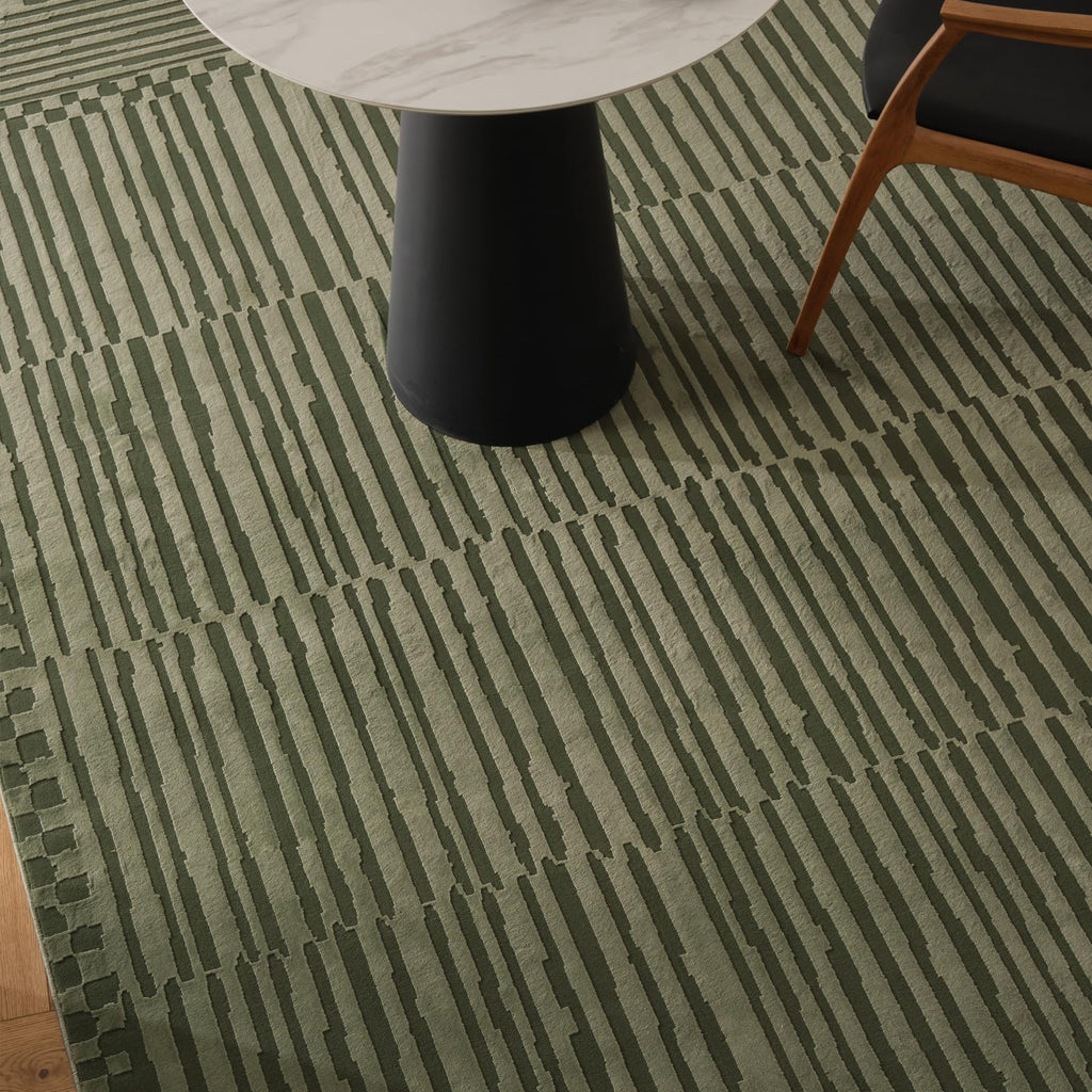Revival Rugs Soloba 7'x9' Area Rugs for Living Room Bedroom Dining Room - Washable, 100% Recycled, Oeko-TEX Certified, Modern, Medium Pile, Green