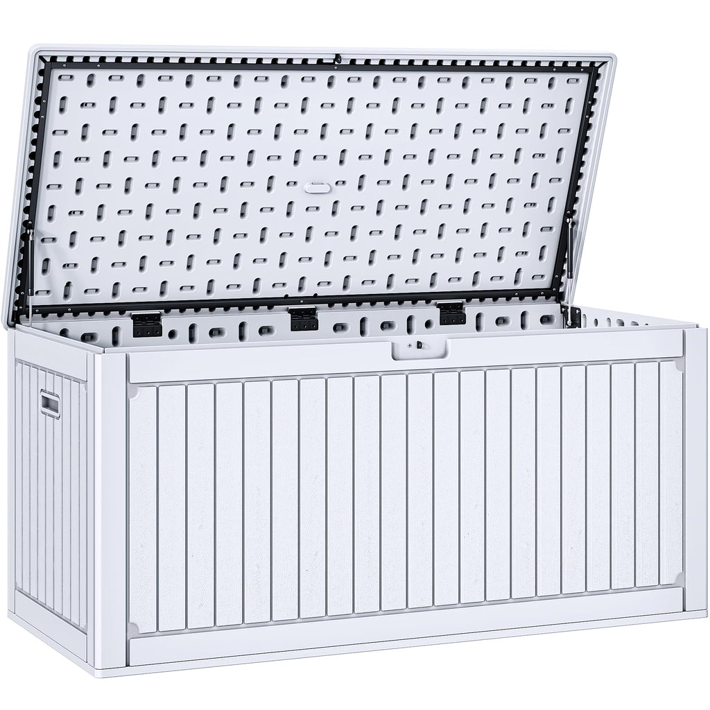 YITAHOME 320 Gallon Double-Wall Deck Box with Divider & Side Handles, Outdoor Large Storage for Patio Furniture Cushions, Garden Pool Accessories, Water Resistant & Lockable