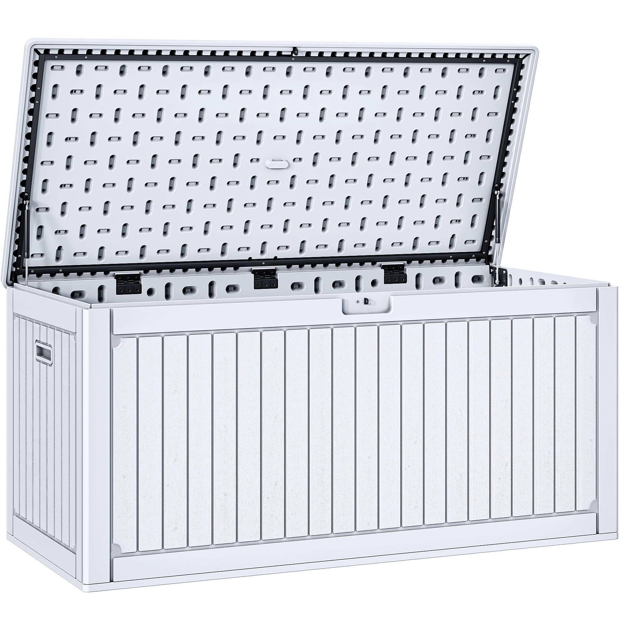 YITAHOME 320 Gallon Double-Wall Deck Box with Divider & Side Handles, Outdoor Large Storage for Patio Furniture Cushions, Garden Pool Accessories, Water Resistant & Lockable