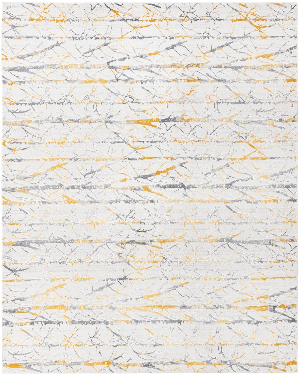 Unique Loom Finsbury Collection Area Rug - Anne (7' 10" x 10' Rectangle, Yellow and Gray/ Ivory)