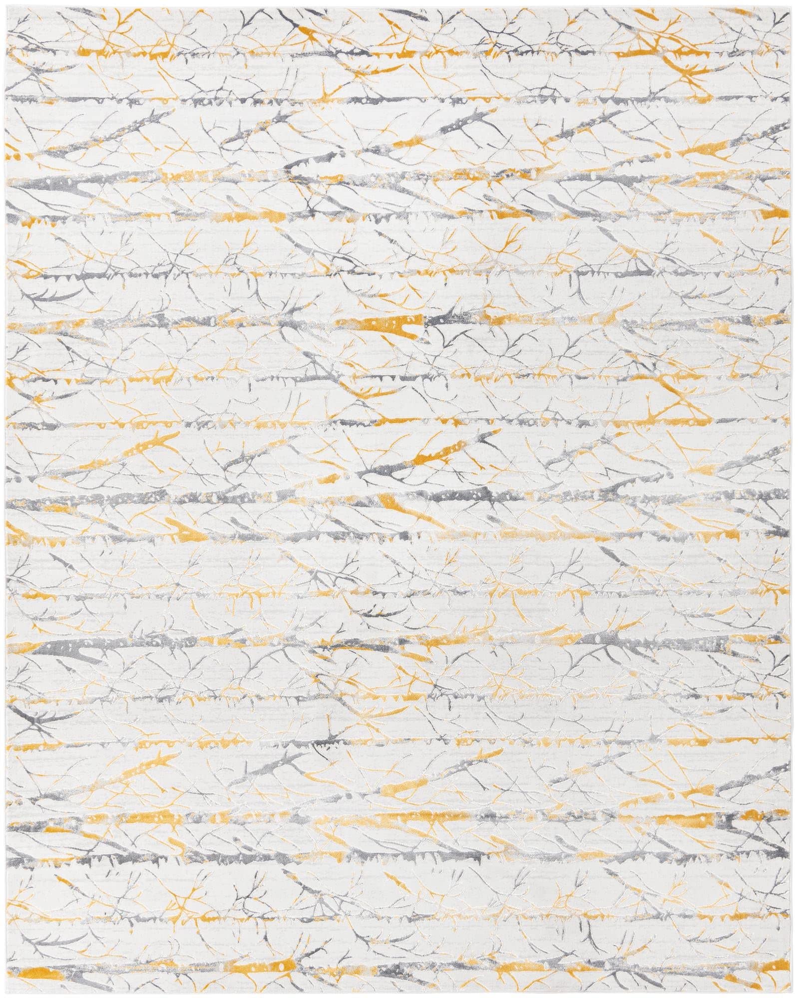 Unique Loom Finsbury Collection Area Rug - Anne (7' 10" x 10' Rectangle, Yellow and Gray/ Ivory)