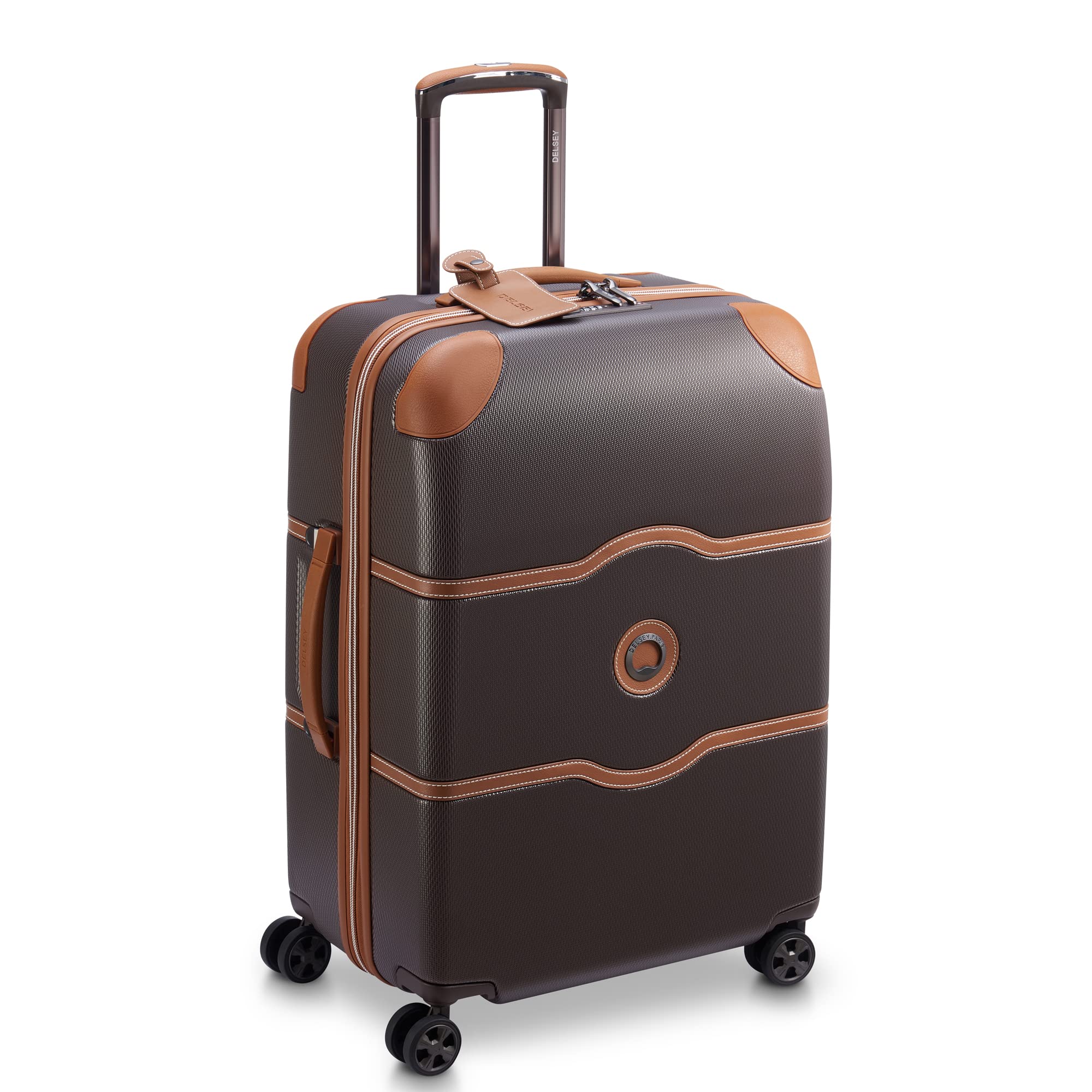 DELSEY PARIS Chatelet Air 2.0 Hardside Luggage with Spinner Wheels, Chocolate Brown, 2 Piece Set, (24/28)