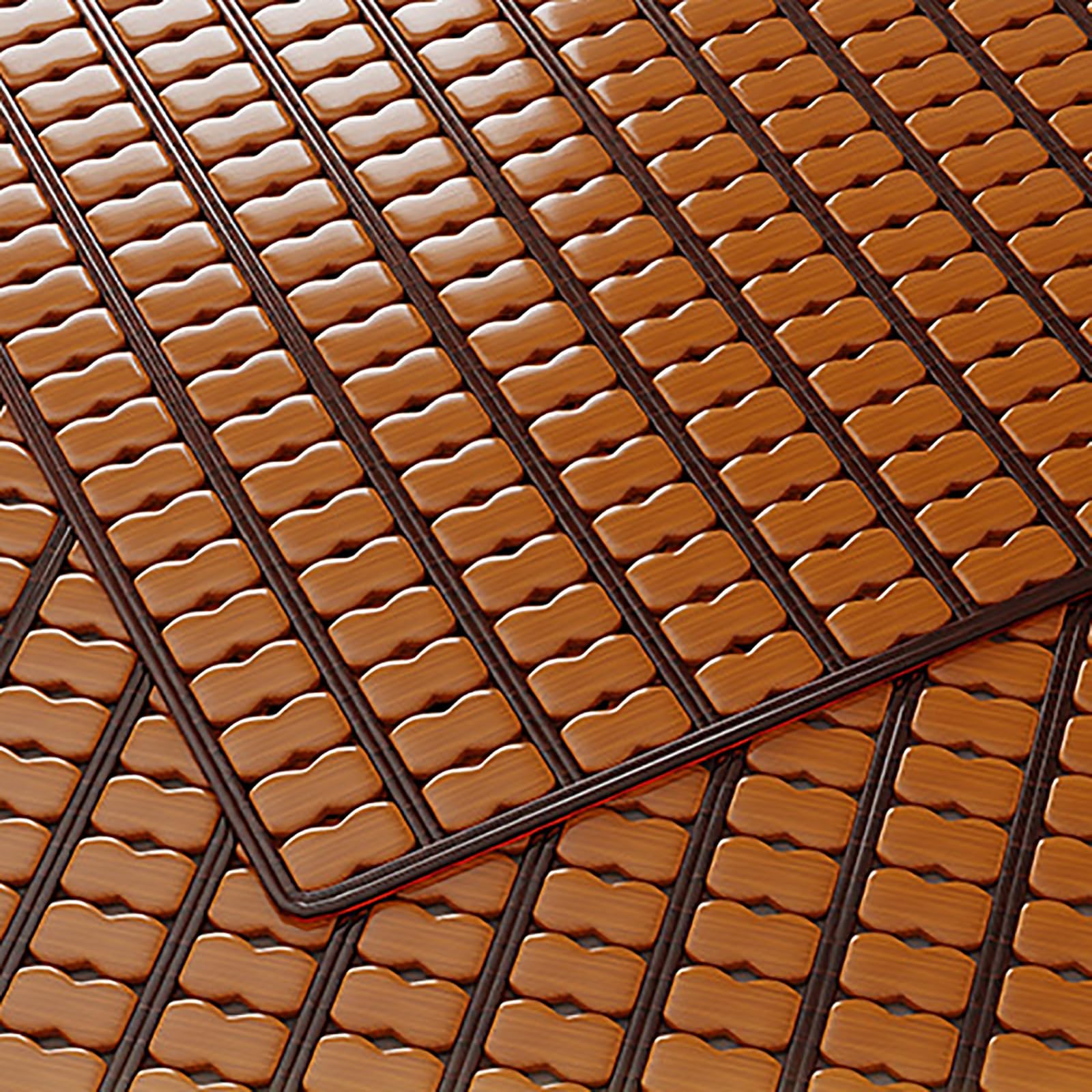 Summer Cooling Bamboo Sleeping Mat - Foldable Double-Sided Straw Mat King Size Cool Mattress Topper Breathable Air Conditioning Pad for Living Room & Bedroom Floor