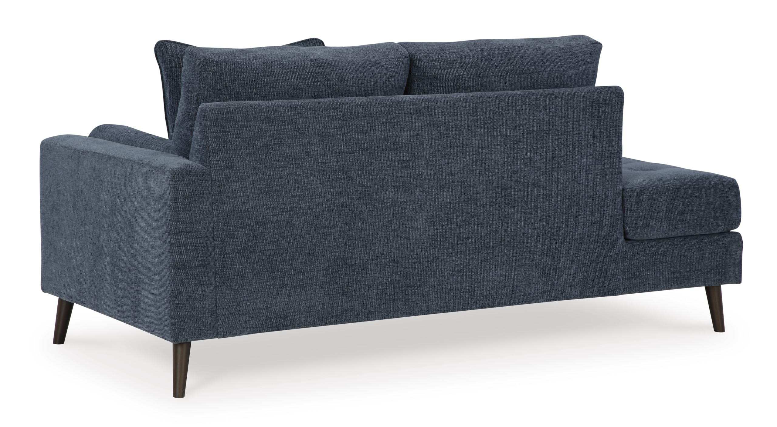 Signature Design By Ashley Bixler Classic Tufted Right-arm Facing Corner Chaise with Tapered Legs and Removable Cushions, Blue
