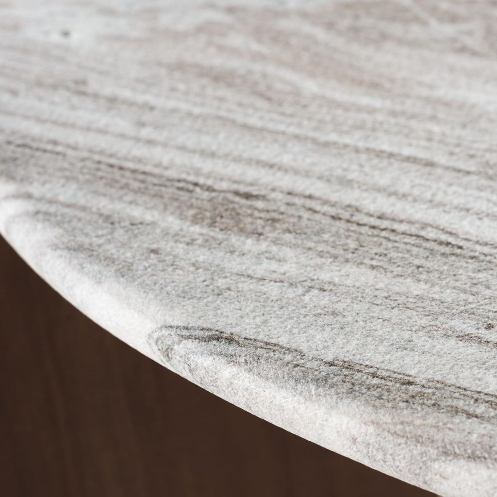 SAFAVIEH Couture Collection Graelyn Walnut/Grey Solid Wood Marble Top Coffee Table
