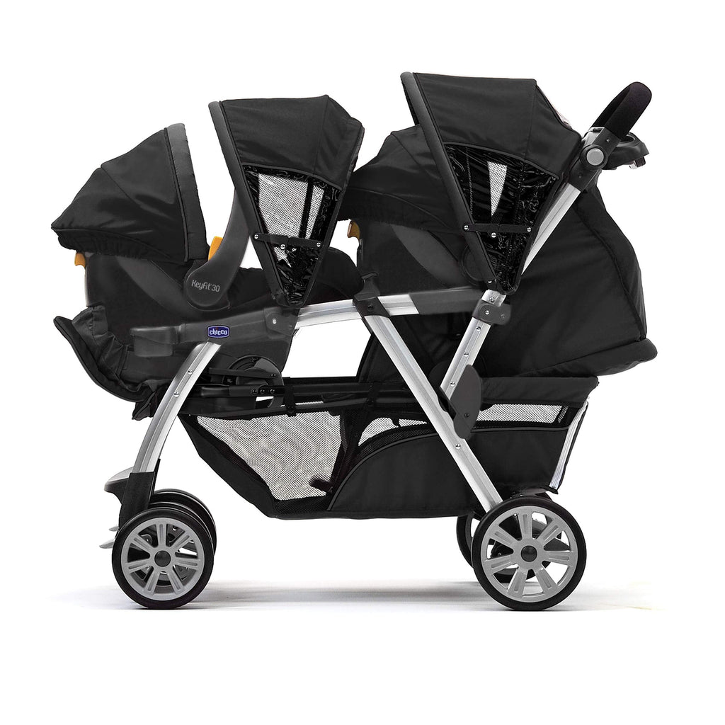 Chicco Cortina Together Double Stroller - Minerale, Black/Silver