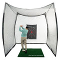 The Indoor Golf Shop - Hitting Net Cage 10' x 10' x 10' with Target Knotless Golf Net Cage for Indoor and Outdoor Practice - Arrives Ready to Assemble and Use