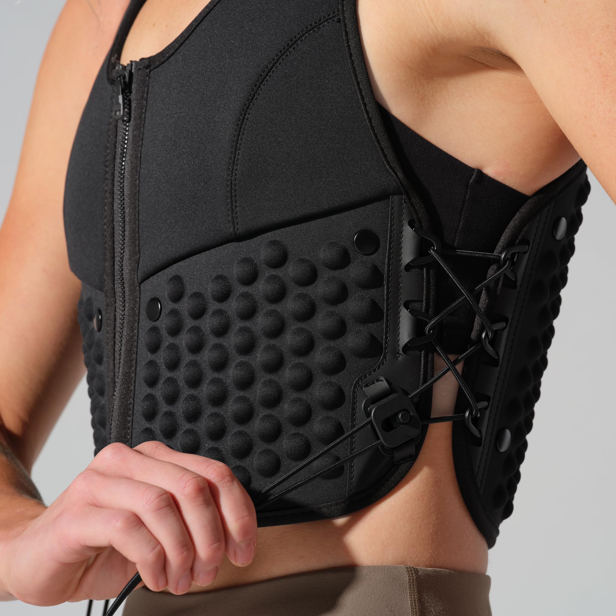 OMORPHO Women's G-Vest, 6 lb (up to 12 lb with addition of G-Pack), weighted vest for women, low-profile, fully adjustable, comfort fit. Great for walking, hiking, running and training. (Black, S-M)