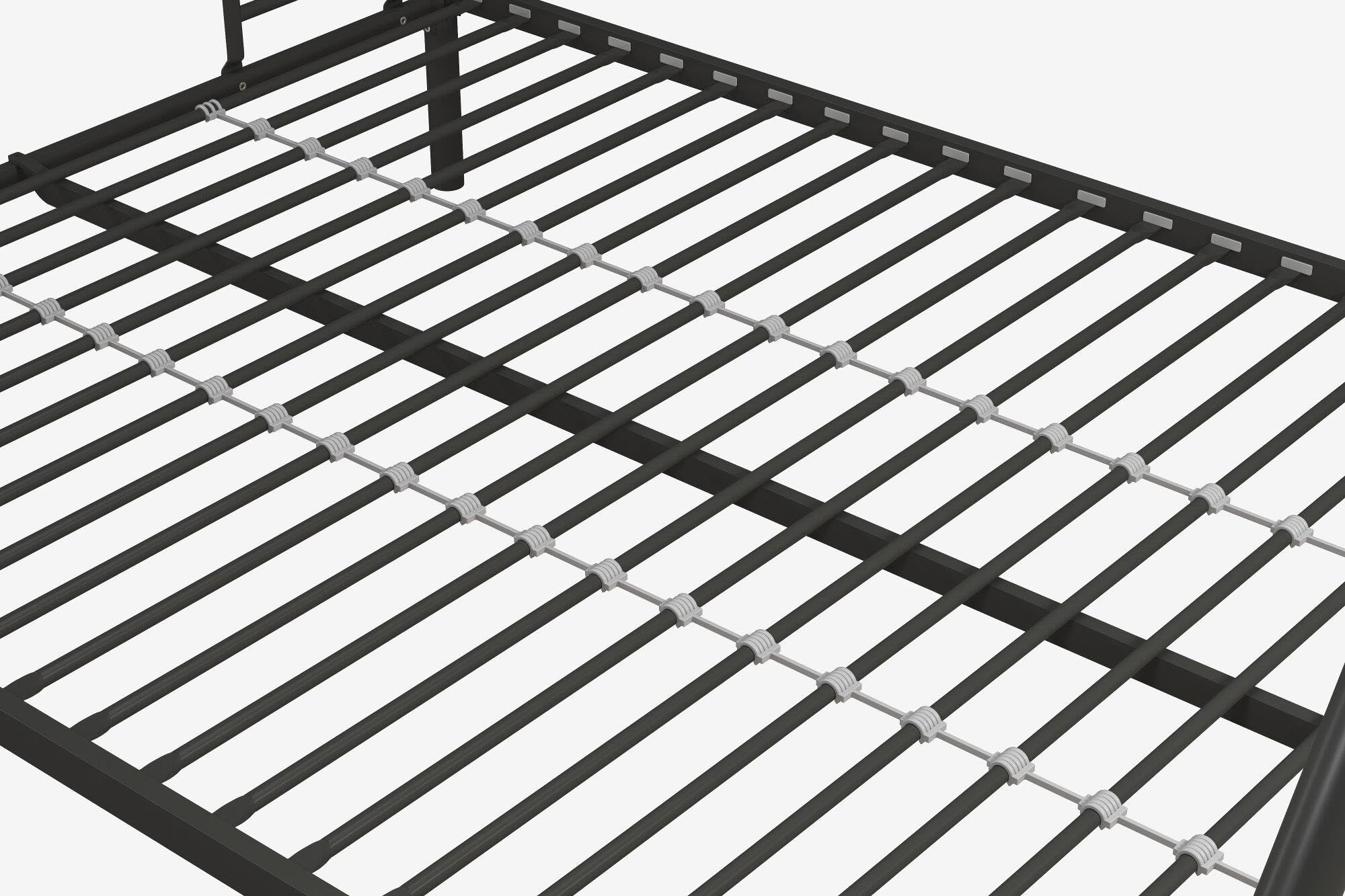 DHP Dusty Metal Bunk Bed with Secured Ladders, Twin/Full, Black