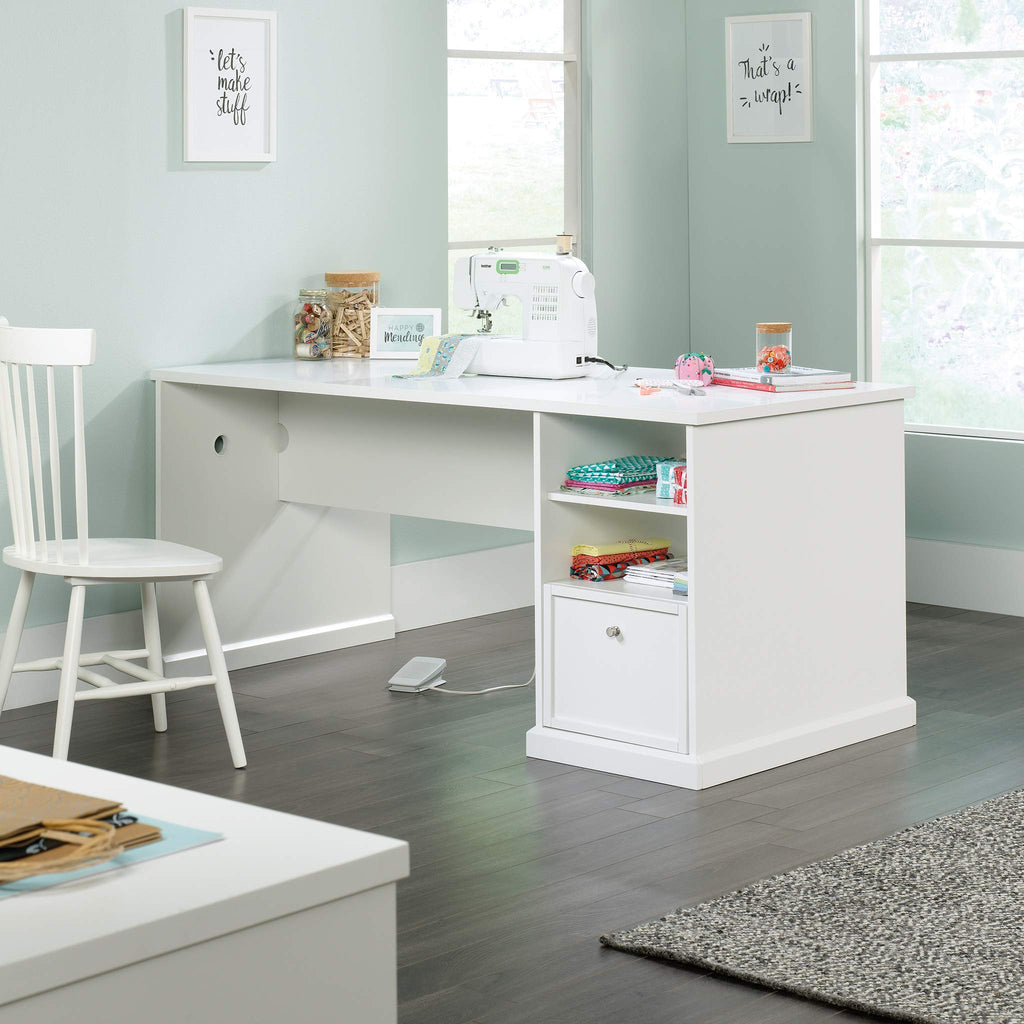 Sauder Craft Pro Series Craft Table/ Pantry cabinets, in White finish