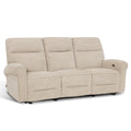 MCombo 87.8" Wall Hugger Power Reclining Sofa with Drop Down Table, 3-Seater Recliner Couch for Small Spaces Living Room RV, USB Ports, Fabric PR635M3 (Beige)