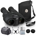 Canon 10x30 is II Image Stabilized Binoculars Bundle | 10x Magnification with Optical Image Stabilization, Sharp Optics & Lightweight Design | for Travel & Birdwatching (9525B002) + Harness + More