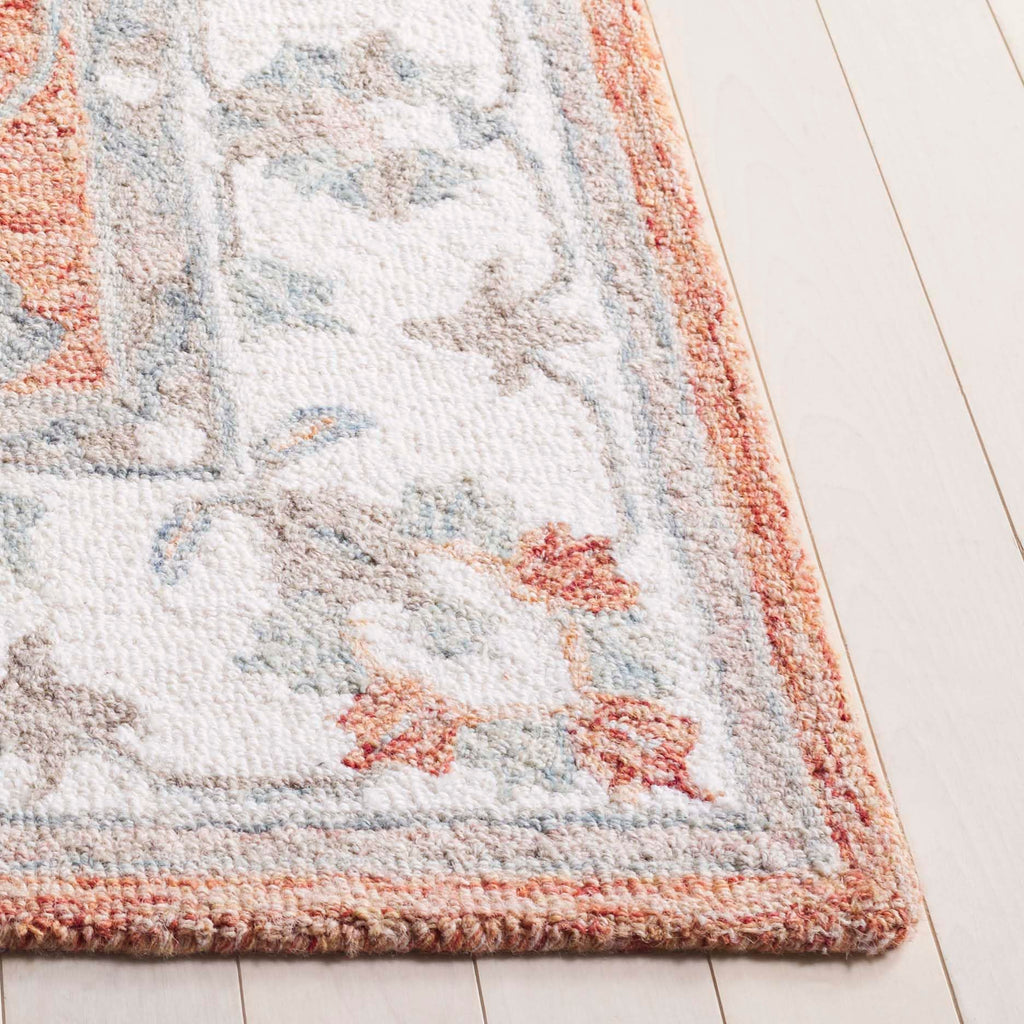 SAFAVIEH Area Rug 8x10 - Heritage Collection - Large - Rust & Ivory, Handmade Wool, Ideal for Living Room, Bedroom, Dining Space (HG125P)