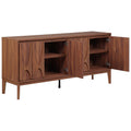 SAFAVIEH Home Collection - Sibyl Walnut Sideboard Media Stand, Fits up to 70" Flatscreen TV, 4 Doors with Interior Storage (MED9645A)
