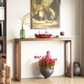ENPKLUTE Solid Wood Console Table - Narrow Entryway Table, 47.2 Inch Sofa Tables Behind Couch, Farmhouse Console Tables for Entryway, Hallway, Living Room, Foyer, Easy Assembly - Walnut