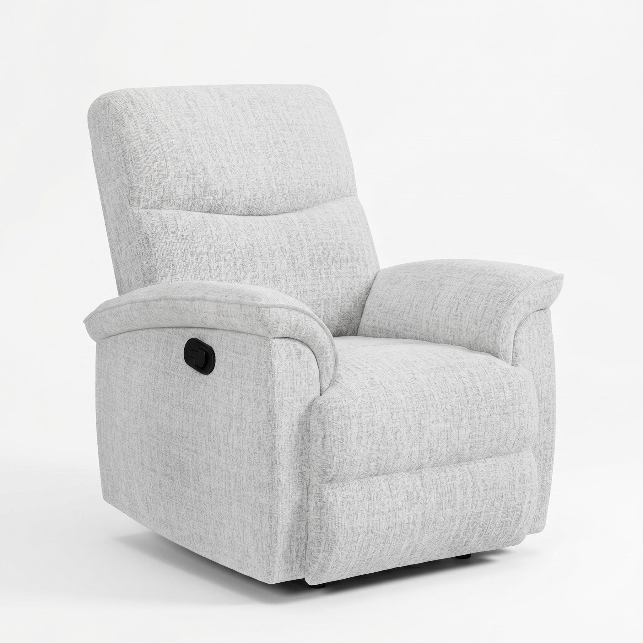 Garvee Swivel Rocker Recliner Chair, Nursery Rocker Recline Chair, Manual Chenille Reclining Armchair with 38.6" w Seat, 350 Lb Capacity, Oversized Single Sofa for Living Room Bedroom,Beige