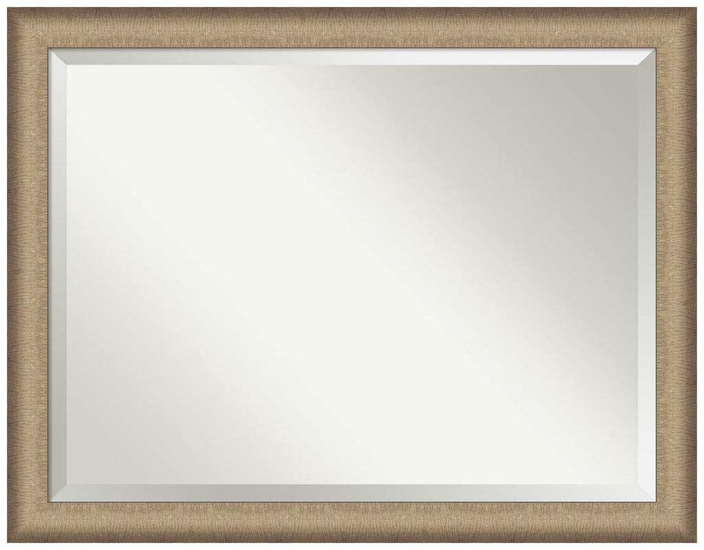 Amanti Art Bronze Wall Mirror 35x45 Elegant Brushed Bronze Rectangle Bathroom Mirror for Wall Decor Living Room, X-Large Casual Frame, Hangs Horizonally and Vertically, Bathroom Decor, Beveled Edge