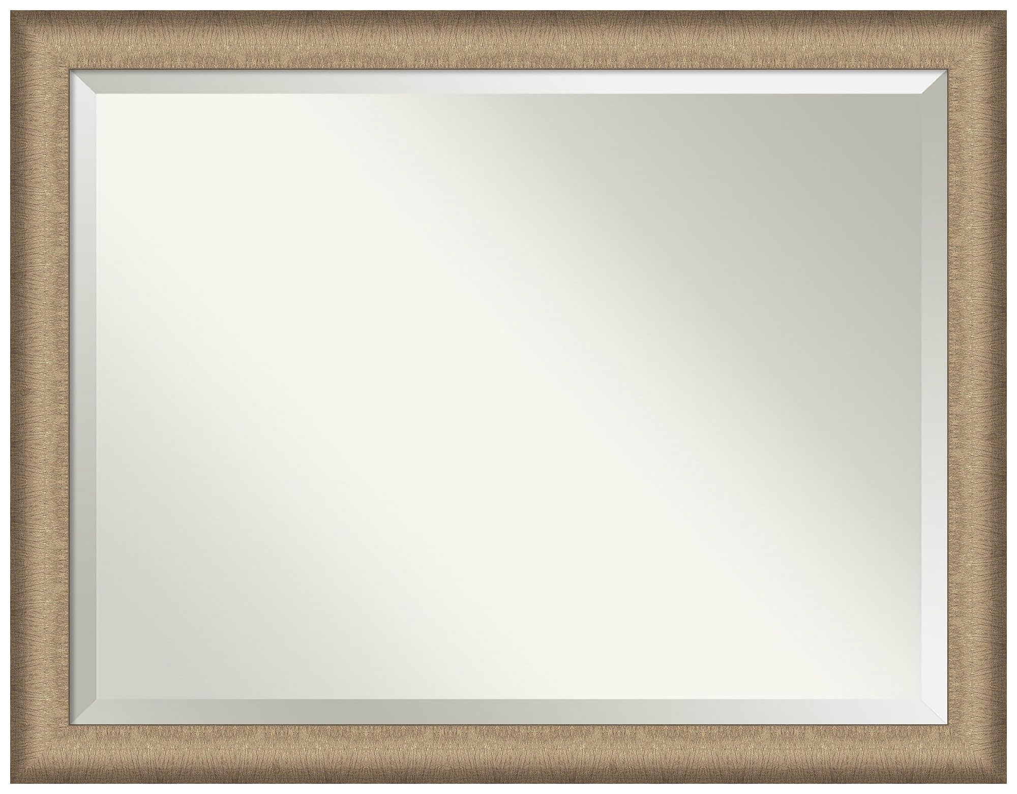 Amanti Art Bronze Wall Mirror 35x45 Elegant Brushed Bronze Rectangle Bathroom Mirror for Wall Decor Living Room, X-Large Casual Frame, Hangs Horizonally and Vertically, Bathroom Decor, Beveled Edge