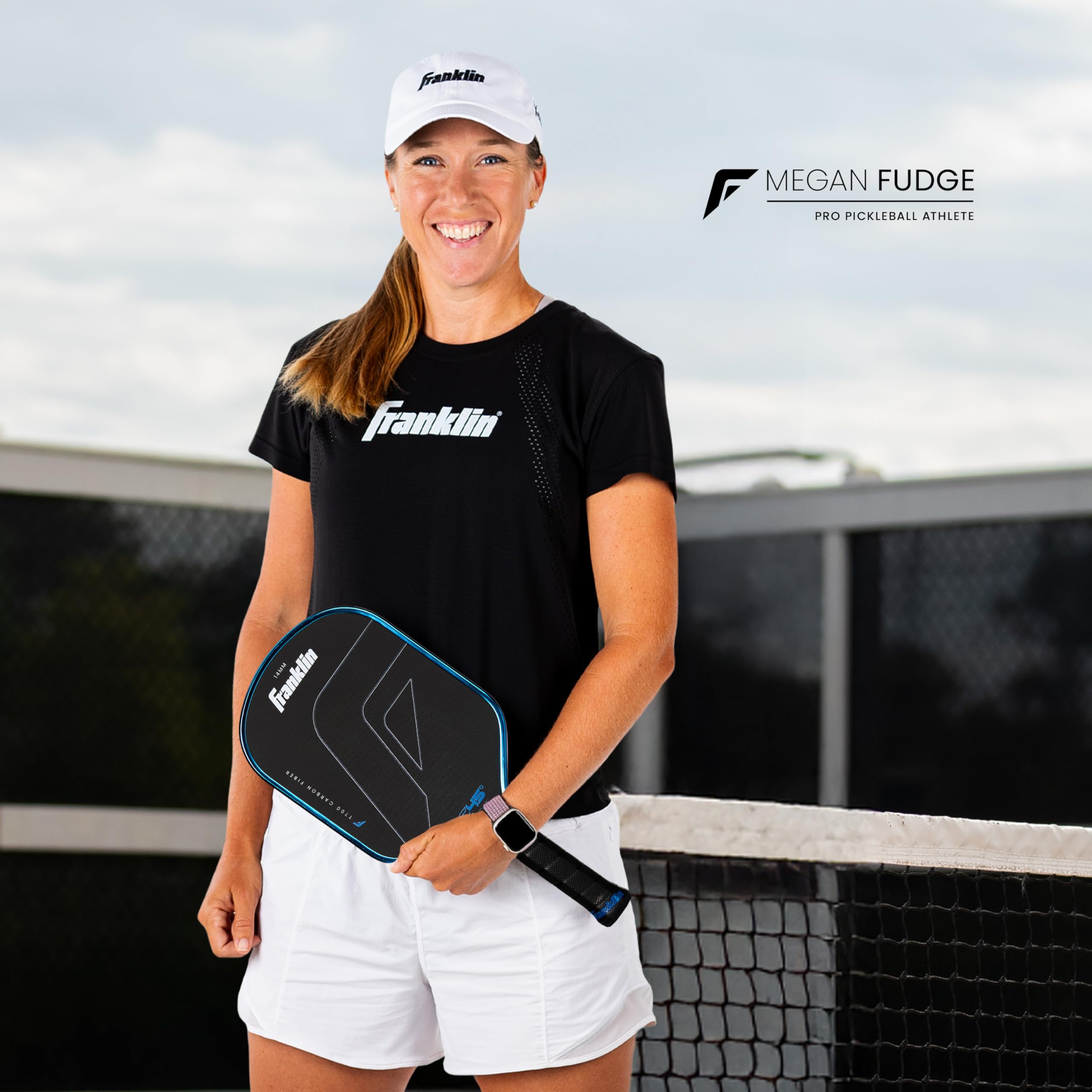 Franklin Sports PRO Pickleball Paddles – C45 Carbon Fiber Series - Official USAP + UPA Approved – Pro Player Design, Hybrid 14MM Blue