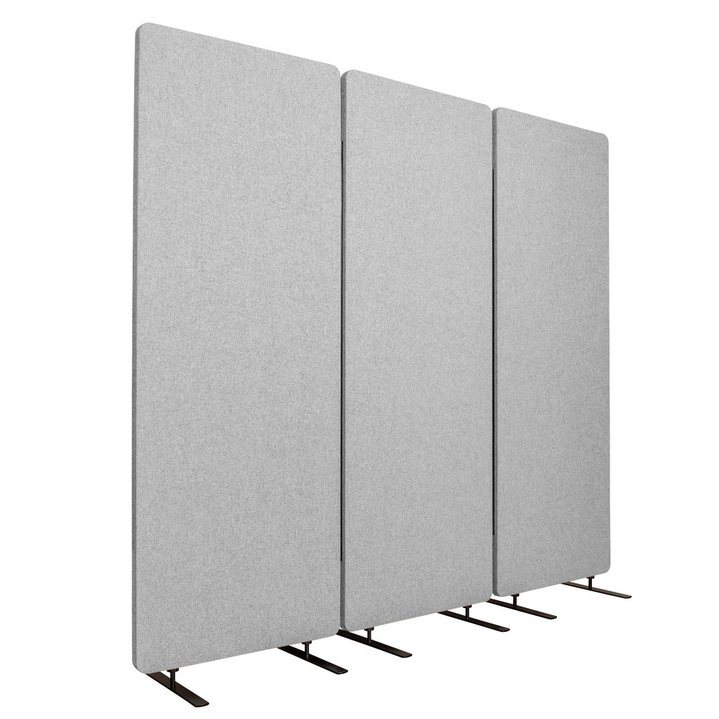 Stand Up Desk Store ReFocus Freestanding Noise Reducing Acoustic Room Wall Divider Office Partition (Cool Grey, 72" x 66", Zippered 3-Pack)
