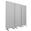 Stand Up Desk Store ReFocus Freestanding Noise Reducing Acoustic Room Wall Divider Office Partition (Cool Grey, 72" x 66", Zippered 3-Pack)