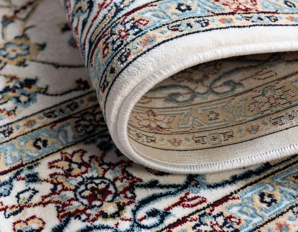 Unique Loom Narenj Collection Area Rug - Leeds (10' x 13' Rectangle, Ivory/ Blue)
