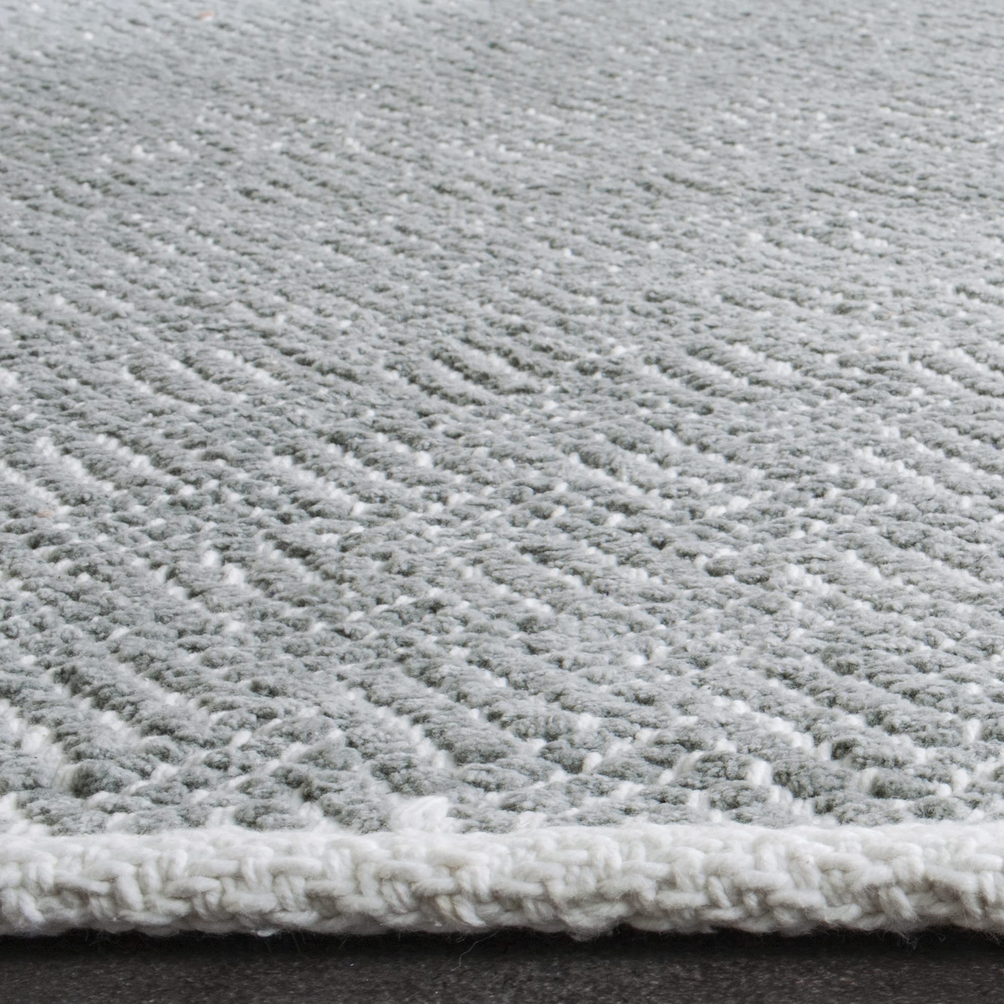 SAFAVIEH Boston Collection Area Rug - 9' x 12', Grey, Handmade Flat Weave Cotton, Ideal for High Traffic Areas in Living Room, Bedroom (BOS680E)
