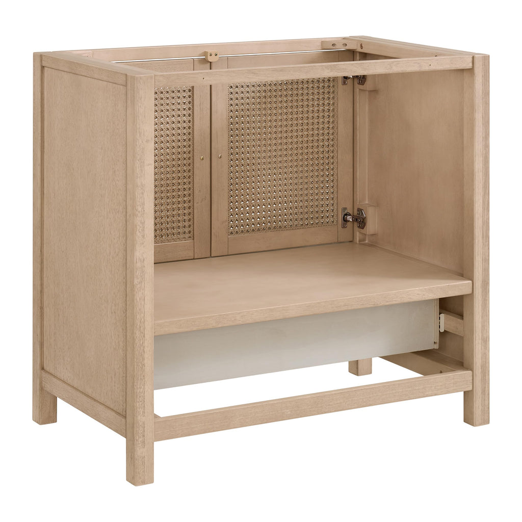 Alaterre Furniture Lucca Bathroom Vanity - Freestanding Cabinet Without Sink - 36 Inch Wood Bathroom Vanity with Large Drawer and Soft-Close Doors - Under Sink Cabinet Only (Natural)