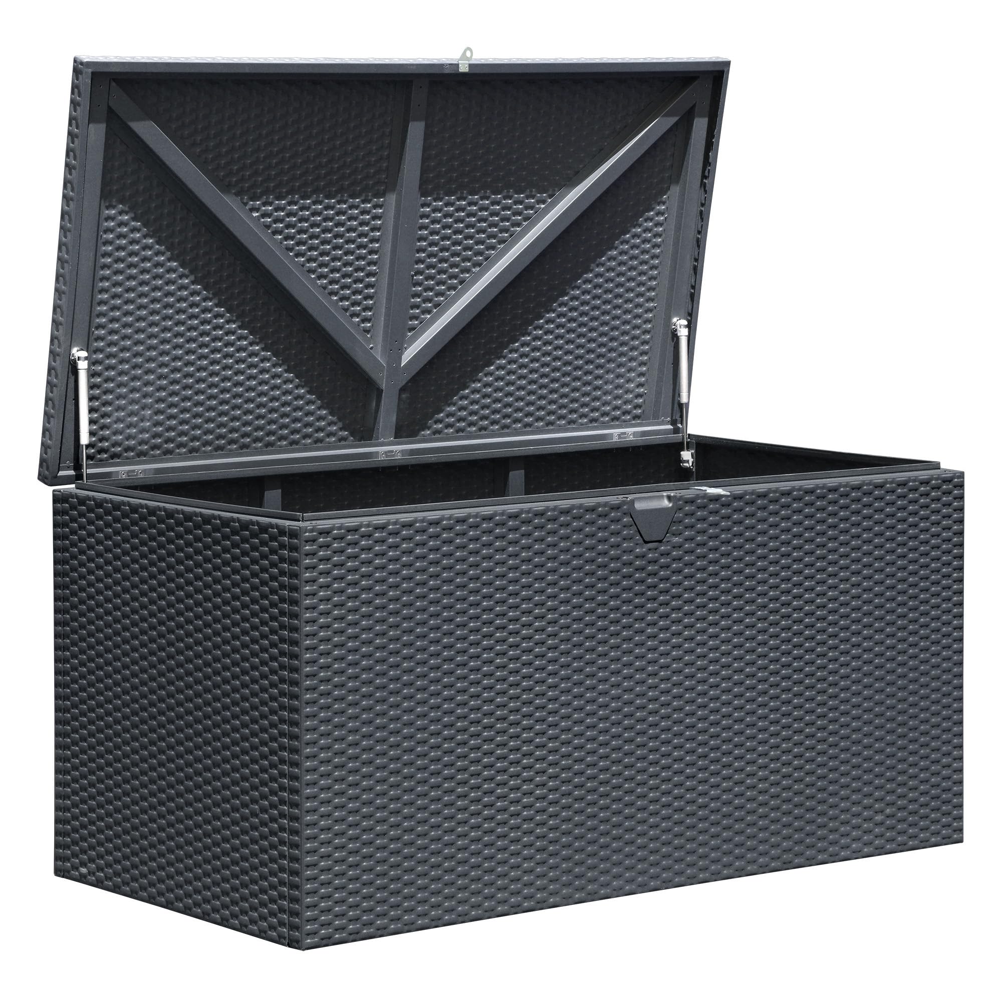 Arrow 4' x 2' x 2' Spacemaker Anthracite 134 Gallon Hot-Dipped Galvanized Steel Storage Deck Box