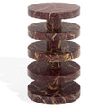 SAFAVIEH Couture Collection – Danny Red & White Stacked Round Marble Accent Table, Fully Assembled (SFV5766C)