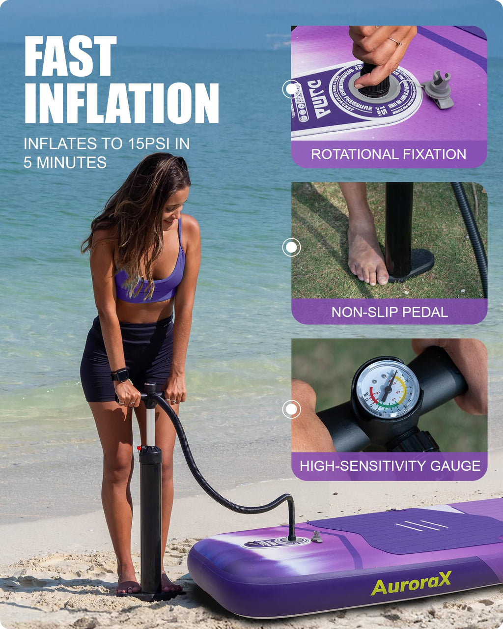 DAMA Extra Wide All-Around Stand Up Paddle Board, 450 lbs Capacity, Stable Design for Beginners, for 2+1 People and Pets, 11'6" x 34" x 6", Family Use on Lakes, Rivers and Coastal Waters
