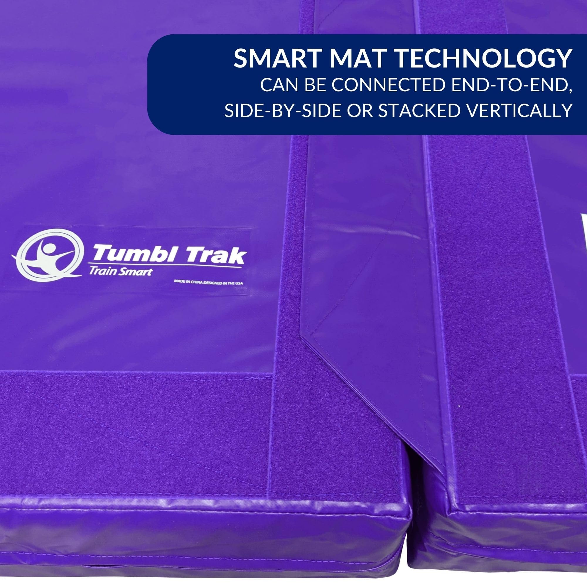 Tumbl Trak Modular Practice Mat - 5 Ft x 5 Ft x 8 in Thick - Build Your Own Crash Mat for Gymnastics, Cheerleading, Dance, Acro and Martial Arts (Purple)