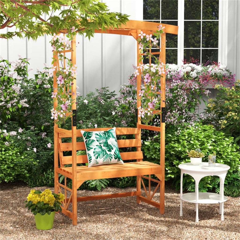 39"X15.5" Heavy Duty Garden Arbor Bench for Porch, Backyard, Outdoor Patio Bench Seat, Outdoor Arbor Benches with Seat, Porch Benches Climbing Plant Support Bench Garden Furniture, Easy to Assemble