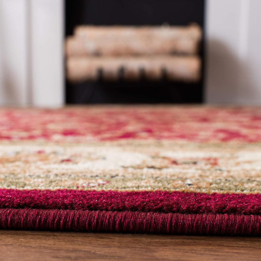 SAFAVIEH Lyndhurst Collection Area Rug - 9' x 12', Red & Ivory, Traditional Oriental Design, Non-Shedding & Easy Care, Ideal for High Traffic Areas in Living Room, Bedroom (LNH312A)