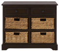 SAFAVIEH Furniture - Herman 2-Drawer Storage Unit - Dark Chocolate - Solid Wood - Classic Storage Design - Ideal for Living Room, Entryway, 29" W x 13" D x 27.5" H - Fully Assembled (AMH5702H)