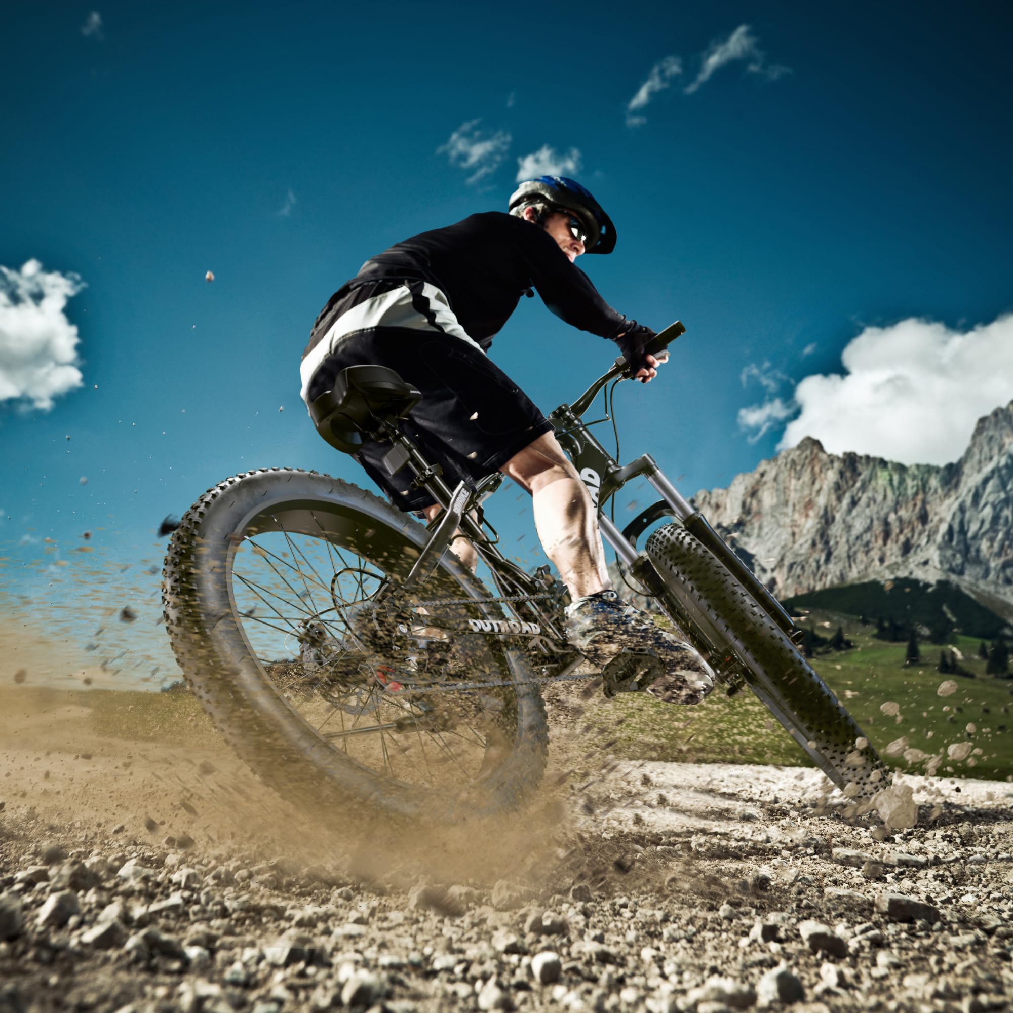 MarKnig 26 inch Fat Tire Mountain Bike with 4 inch Knobby Tires, 21 Speed MTB with Dual Disc Brake for Adults, Anti-Slip Bicycle, Black
