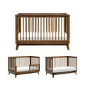 Babyletto Scoot 3-in-1 Convertible Crib with Toddler Bed Conversion Kit in Natural Walnut, Greenguard Gold Certified