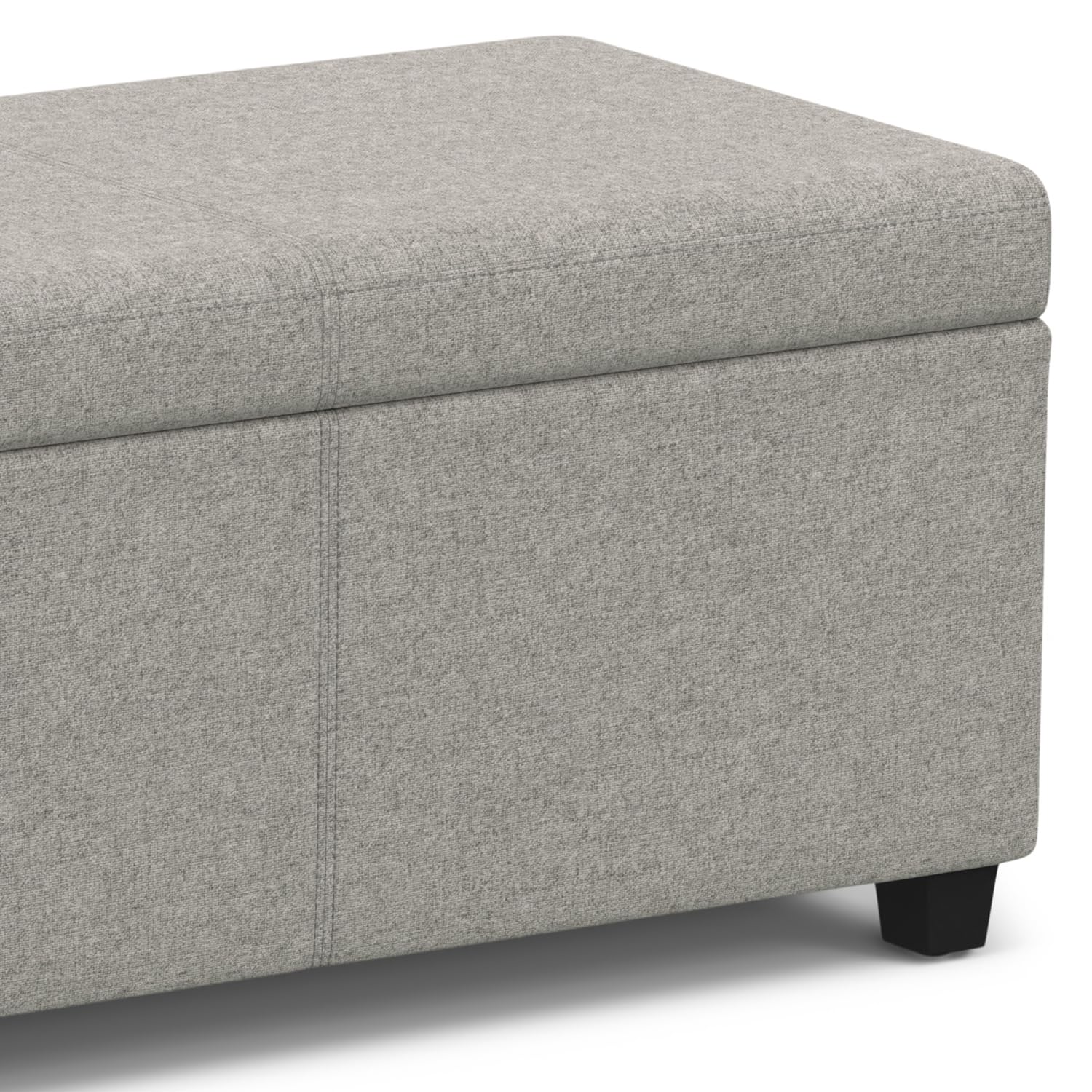 SIMPLIHOME Avalon Extra Large Storage Ottoman Bench - 54 inch Wide Upholstered Linen Look Fabric Rectangular Lift-Top Ottoman in Cloud Grey, Contemporary Bench for Living Room with Hidden Storage