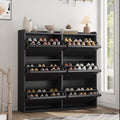 IDEALHOUSE Shoe Cabinet with 6 Flip Drawers,Hidden Wood Shoe Storage with Adjustable Shelf,Freestanding Shoe Organizer Rack for Entryway,Hallway,Living Room(Black)