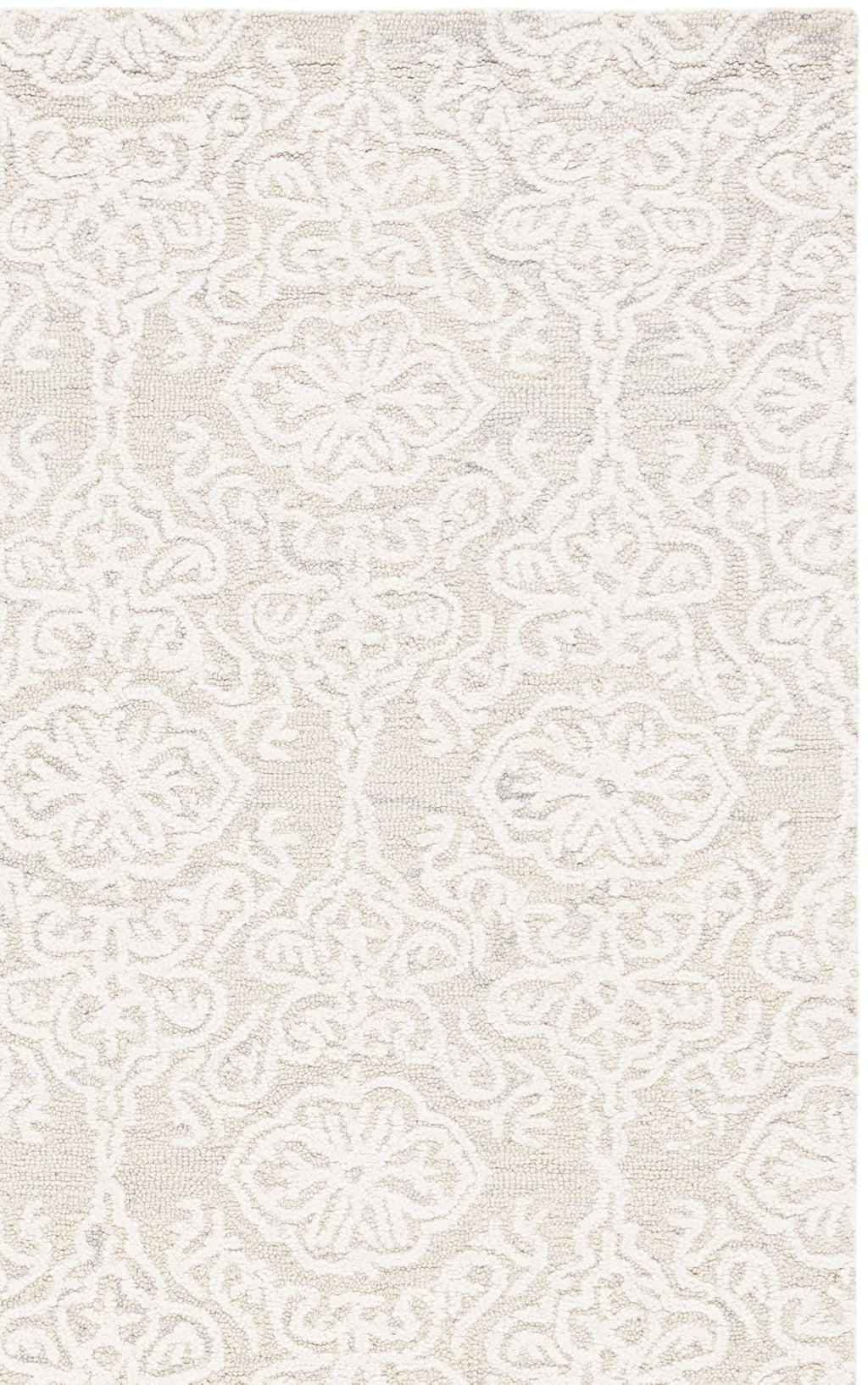 SAFAVIEH Area Rug 8x10 - Blossom Collection - Large - Silver & Ivory, Handmade Wool, Ideal for Living Room, Bedroom, Office, Dining Space (BLM112G)