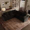 Novilla 104.3" Modular Cloud Couch, Modern Sectional Sofa with Smarts Coil® Support, Chenille Fabric, Upholstered Couch for Living Room Apartments Bedroom, No Assembly, 5 Seater, Dark Grey
