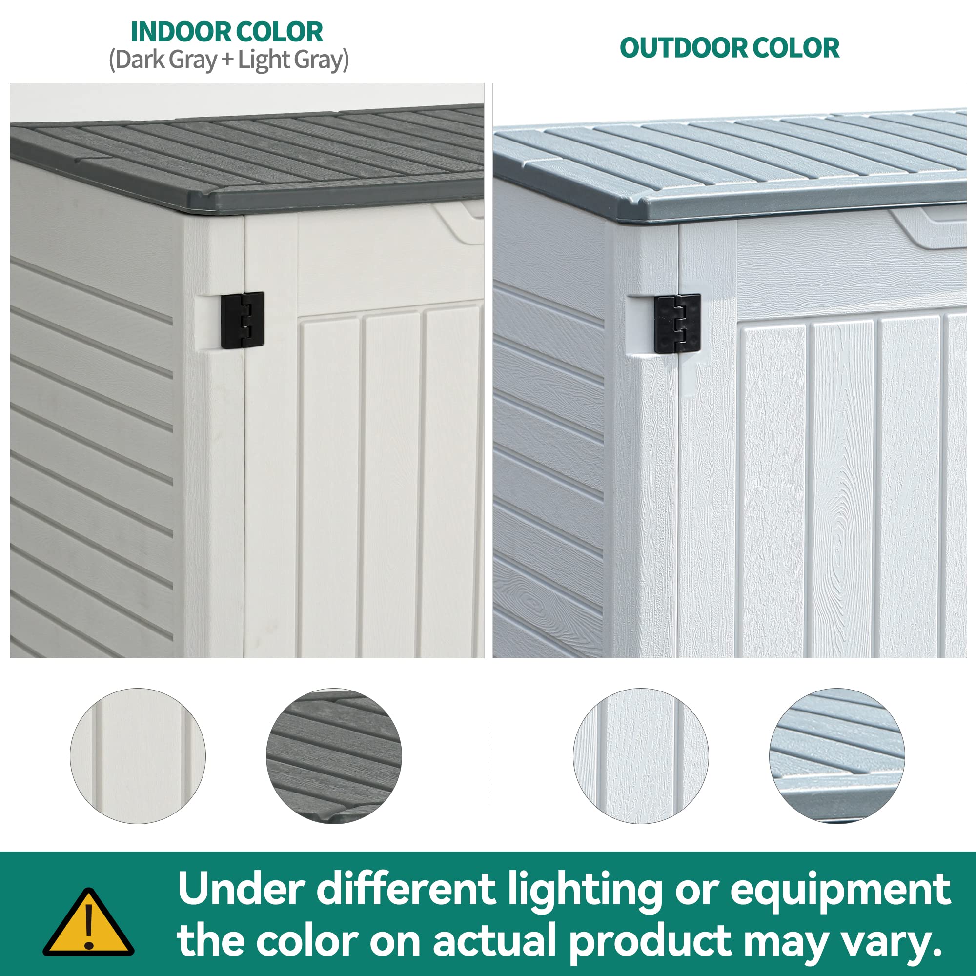 YITAHOME Outdoor Resin Storage Sheds, 39 in Height Lockable Waterproof Horizontal Shed w/o Shelf, Easy to Assemble Shed Storage for Garden Tools, Light Gray