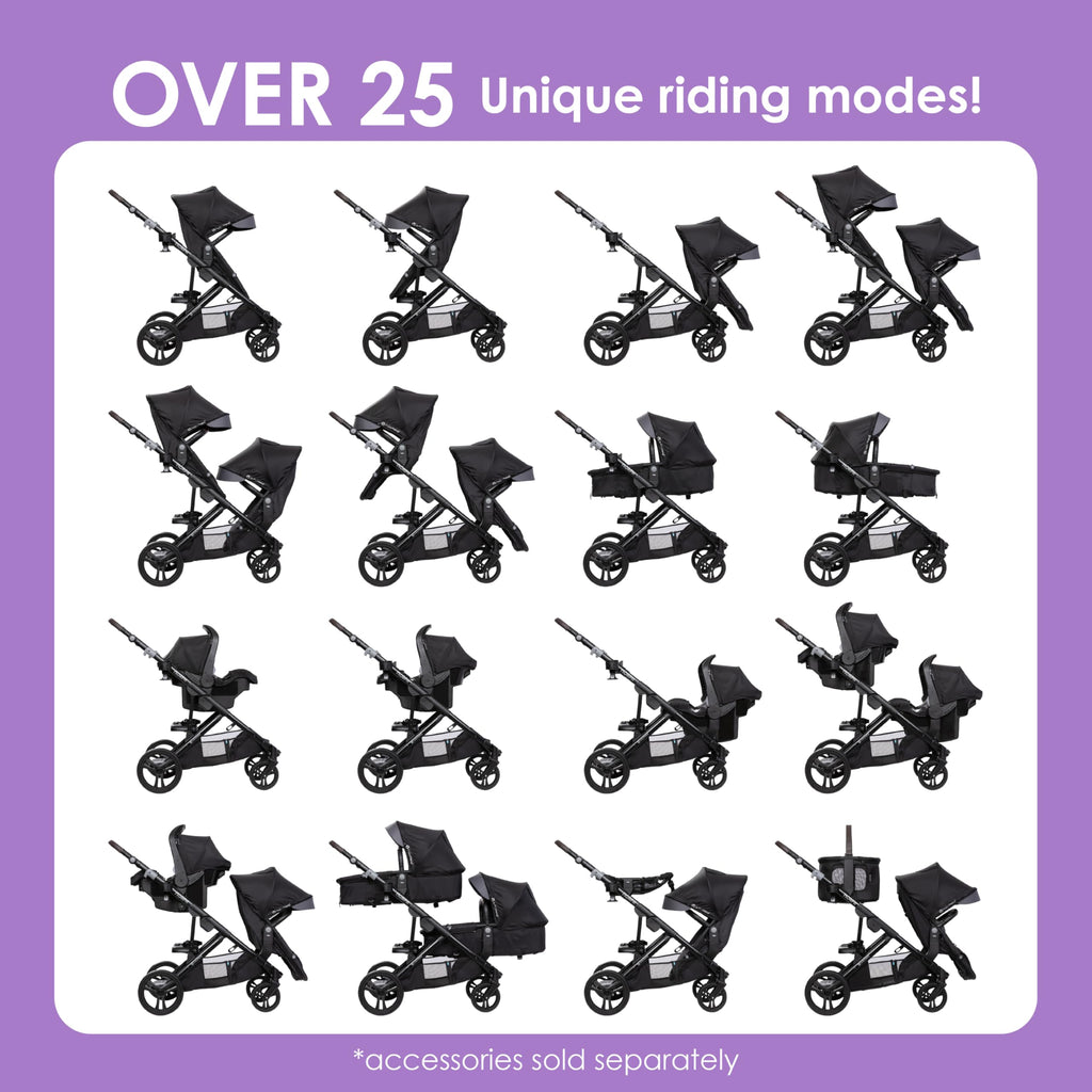 Baby Trend Morph Single to Double Modular Stroller, Dash Grey
